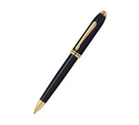 Stylo laque noire Cross Townsend avec encre lisse, rendez-vous plaqués or 23 car