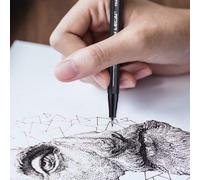 Stylo Marqueur À Encre Micronique À Doublure Pigmentée, 0.05 0.1 0.2 0.3 0.4 0.5, Pointe De Brosse Noire Pour Dessin De Manga, 1 Pièce