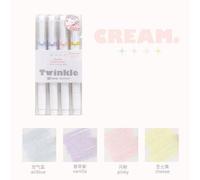 Stylo Marqueur Aquarelle Style Ins, 4 Pièces/Boîte, Surligneur À Paillettes, Stylo Marqueur Pour Étudiants, Dessiner Des Points Clés, Stylo Surligneur Pour Compte À Main
