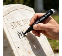 Stylo marqueur pour pierre tombale, Stylo de peinture imperméable pour la restauration de lettres de pierre tombale, pointe fine à base d'huile pour inscription de pierre tombale (Noir)