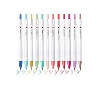 Stylo Marqueur Rétractable, 12 Couleurs Assorties, Stylo À Encre Gel, Pointe Fine 0.6mm Pour L'écriture Et Le Planificateur, Papeterie Scolaire Et De Bureau