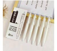 Stylo mini blanc à séchage rapide à bouton-poussoir, stylo neutre de 0,5 mm pour les étudiants, les examens, la prise de notes, les fournitures scolaires essentielles, cadeau parfait pour les enseigna