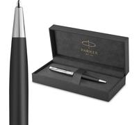 Stylo Parker Sonnet - Collection "Héritage du vol" - Finition chromée - Pointe moyenne avec encre noire - Présenté dans un coffret cadeau