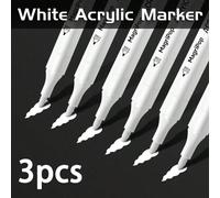 Stylo peinture blanche permanente, marqueur acrylique professionnel. Fournitures d'art pour papier noir, surlignage, tissu, pneu, métal, bois, canevas, verre, plastique, pierre, céramique, métallique,
