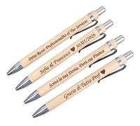 Stylo personnalisé en bois de bambou avec gravure laser - Cadeau de remise de diplôme, docteur, anniversaire, bonbonnière, marque-place, mariage, gadget d'entreprise