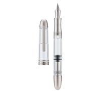 Stylo plume à cartouche, plume extra-fine, corps en acrylique transparent, étui en titane. Ensemble de stylos