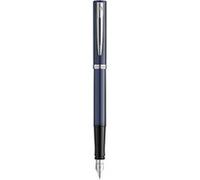 Waterman Impression Stylo plume | Plume moyenne avec recharge d'encre bleue | Laque bleue avec garniture plaquée palladium | Boîte cadeau