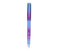 Stylo-plume à piston, design dégradé de couleur, rechargeable, plume fine moyenne, idéal pour les étudiants qui écrivent et pratiquent le stylo-plume, cartouches d'encre bleue, noir, rouge, bleu