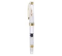 Stylo-plume à Piston Rechargeable, 0,38mm Pointe Fine | Plastique et Acier, Remplissage par Compte-gouttes, Confort Ergonomique, Réduit les Fuites D’encre, École ou Travail