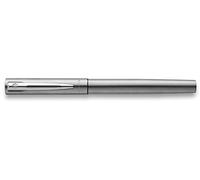 Stylo-plume waterman graduate corps acier chromé section noire