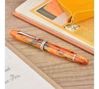Stylo plume avec système d'alimentation par aspiration, grande capacité d'encre, plume moyenne, couleur ambre, présenté dans une boîte cadeau, outil d'écriture