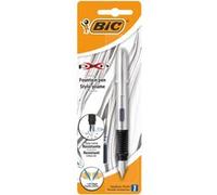 BIC - Stylo-plume Xpen rechargeable, fourni avec cartouche d'encre bleue, corps chromé - Blister 1