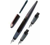 Stylo Plume - Calligraphie - 3 Plumes Différentes - Rechargeable - Online - Air Noir/Rose