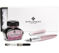 Stylo plume Diplomat Aero rose antique avec encre d'écriture, épaisseur M
