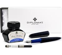 Stylo plume Diplomat Elox Ring noir-bleu avec encre, épaisseur M