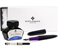 Stylo plume Diplomat Elox Ring noir-violet avec encre, épaisseur M