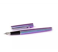 Stylo plume Diplomat Traveller Funky Petrol – corps élancé entièrement en métal, plume en acier inoxydable taille M, compatible avec les cartouches standard et les convertisseurs – étui métallique