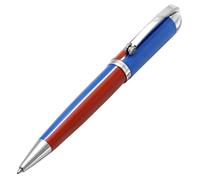 Stylo plume en laiton/aluminium, pointe moyenne, rouge/bleu, édition limitée à 500 exemplaires.