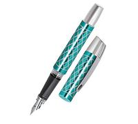Stylo plume ergonomique pour l'école - ONLINE Campus Diamond Turquoise - plume iridium M (moyenne) robuste, utilise des cartouches d'encre standard, rechargeable, pour filles/garçons/adultes