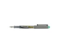 Pilot Pen Stylo plume V-Pen corps argenté jetable pointe 0,58 mm vert