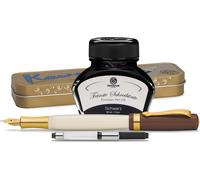 Stylo plume Kaweco Student avec 30 ml d'encre pour stylo plume, convertisseur et étui métallique 20's Jazz, noir