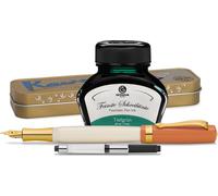 Stylo plume Kaweco Student avec 30 ml d'encre pour stylo plume, convertisseur et étui métallique 70's Soul, vert