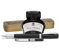 Stylo plume Kaweco Student avec 30 ml d'encre pour stylo plume, convertisseur et étui métallique noir