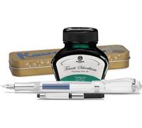 Stylo plume Kaweco Student avec 30 ml d'encre pour stylo plume, convertisseur et étui métallique Transparent, Vert