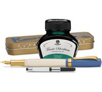 Stylo plume Kaweco Student, avec 30 ml d'encre pour stylo plume, un convertisseur et un étui en métal de style rock des années 50, couleur vert