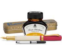 Stylo plume Kaweco Student avec 30 ml d'encre pour stylo plume, un convertisseur et un étui métallique « 30's Blues », orange