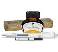 Stylo plume Kaweco Student avec 30 ml d'encre pour stylo plume, un convertisseur et un étui métallique transparent, orange