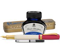Stylo plume Kaweco Student avec 30 ml d'encre pour stylo plume, un convertisseur et un étui métallique « 30's Blues », bleu