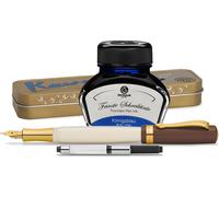 Stylo plume Kaweco Student avec 30 ml d'encre pour stylo plume, un convertisseur et un étui métallique 20's Jazz, bleu