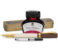 Stylo plume Kaweco Student avec 30 ml d'encre pour stylo plume, un convertisseur et un étui métallique 20's Jazz, rouge