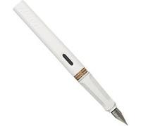 Lamy safari white - Stylo Plume avec grip ergonomique et plume acier pour gaucher (LH) en taille M - matière plastique robuste ASA - avec cartouche bleue T 10