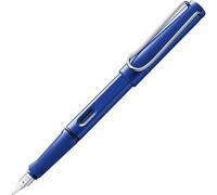 Lamy safari blue - Stylo Plume avec grip ergonomique et plume acier pour gaucher (LH) en taille M - matière plastique robuste ASA - avec cartouche T 10 bleu