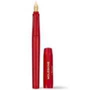 Moleskine x Kaweco Stylo Plume en Plastique ABS avec Plume Taille M Plaquée Or pour Écrivains, Preneurs de Notes, Cartouche d'Encre Bleue Incluse, Couleur Rouge