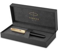 Stylo plume Parker 51 Deluxe - Corps prune et éléments en or - Plume fine en or 18 carats - Cartouche d'encre noire