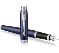 Stylo plume Parker IM - Bleu mat - Pointe moyenne avec cartouche d'encre bleue - Emballage cadeau