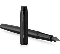 Stylo plume Parker IM - Noir mat avec bordure noire - Pointe moyenne avec cartouche d'encre bleue - Présenté dans une boîte cadeau