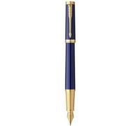 Parker Stylo Plume Ingenuity, Bleu, Finition Dorée, Plume Moyenne Encre Noire