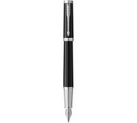 Stylo plume PARKER INGENUITY, Noir, Finition chromée, Plume Fine, cartouche d'encre noire, coffret cadeau Noir