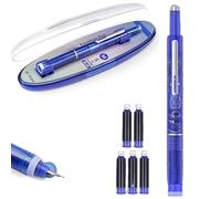 Stylo Plume Rétractable, 0,38mm Corps À Encre Bleu-noir Avec 5 Cartouches D'encre Rechargeables, Stylos À Encre À Séchage Rapide, Stylo De Calligraphie À Écriture Fluide, Pour Fournitures Scolaires