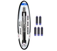 Stylo Plume Rétractable, 0,38mm Corps À Encre Bleu-noir Avec 5 Cartouches D'encre Rechargeables, Stylos À Encre À Séchage Rapide, Stylo De Calligraphie À Écriture Fluide, Pour Fournitures Scolaires