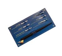 Stylo plume rétro en bois pour calligraphie avec 6 plumes et kit de dessin