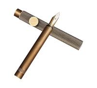 Stylo-plume Rétro Portable en Laiton Marron pour Étudiants, Écriture | Présent Rentrée, Stylo Artistique Portable, Plume Fine 0,5mm, Usage Scolaire et Calligraphique