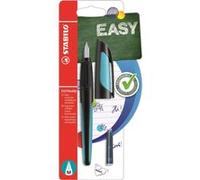 STABILO EASYbuddy - Stylo plume ergonnomique - Blister x 1 stylo-plume rechargeable - plume M pour tous - Noir/bleu