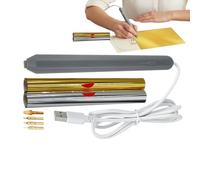 Stylo-plume thermique - Fournitures de travaux manuels portables, stylo de gaufrage avec 4 pointes et 2 rouleaux de feuille - Pour fabrication de cartes travail en cuir artisanat gravure enfants