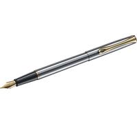 Stylo plume Traveller acier inoxydable or Plume en acier inoxydable F