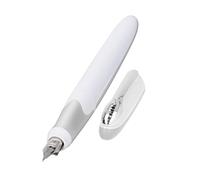 Stylo plume triangulaire ergonomique - Air Pastel Argent - plume M (moyenne), pour cartouches d'encre standard ou convertisseur, pour l'école/collège/bureau